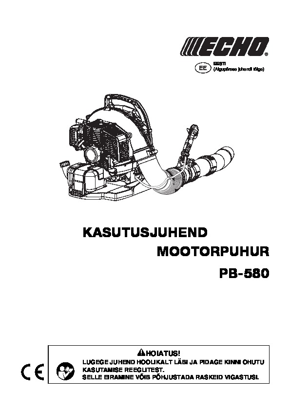 Operating manual for PB-580 EE